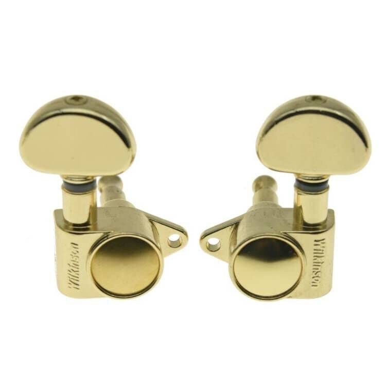 Wilkinson 3x3 ROTO Style Full Size Sealed Guitar Tuners Tuning Keys Pegs Guitar Machine Heads Fits USA Les Paul or Acoustic Guitars Gold - Image 4